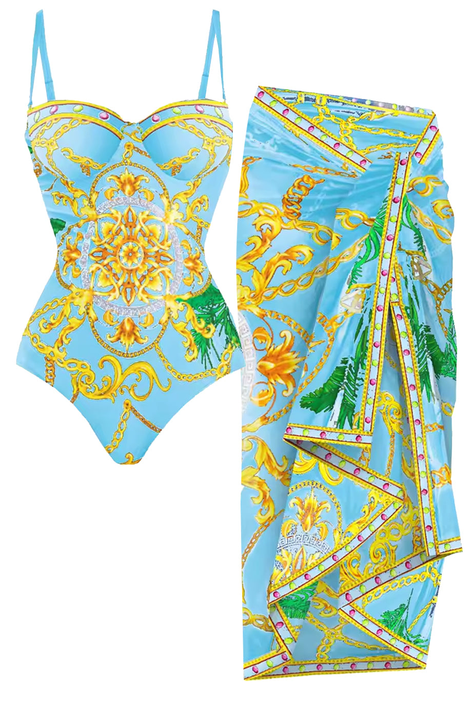 Costa Aurelia Ολόσωμο Μαγιό και Παρεό Σετ | Μαγιό - Ολόσωμα - Swimwear One Piece | Costa Aurelia One Piece Swimsuit and Pareo Set