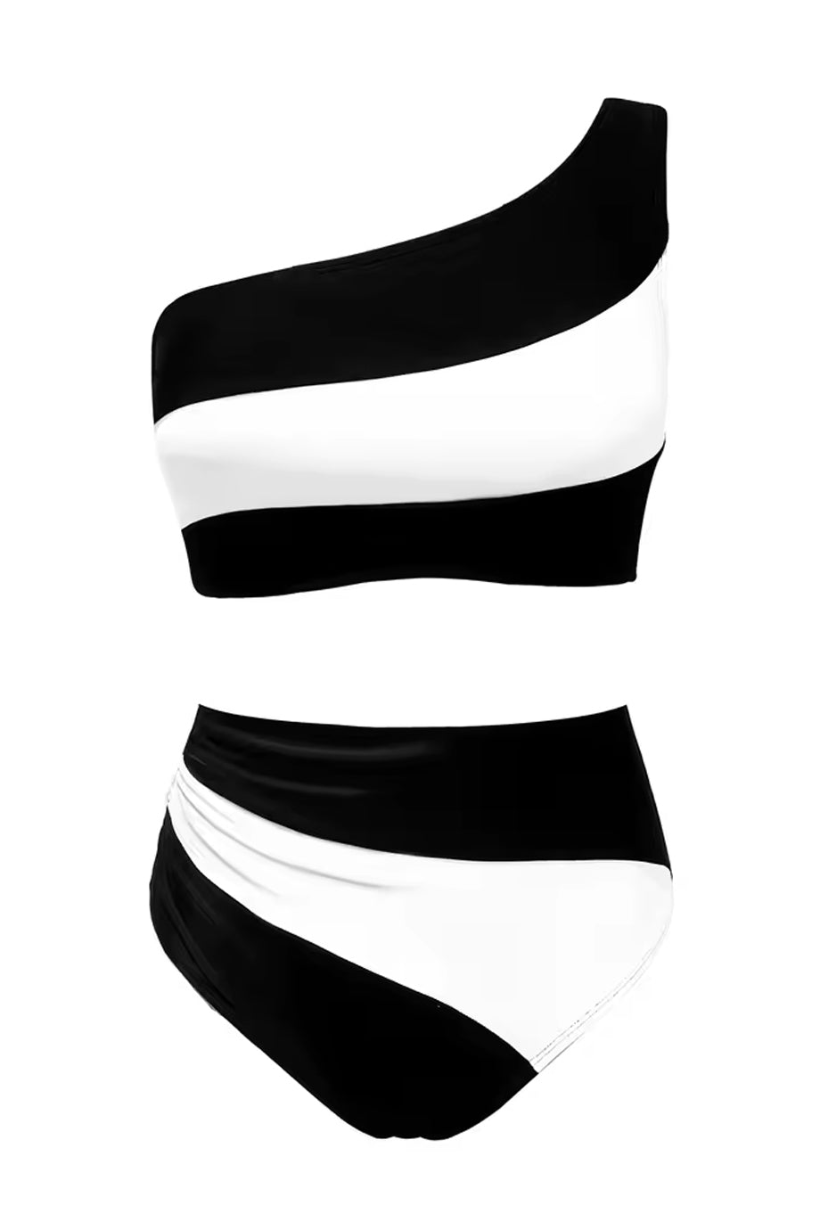 Ecliptica Ριγέ Μπικίνι Μαγιό με έναν Ώμο | Μαγιό - Μπικίνι - Bikini - Swimwear | Ecliptica One Shoulder Striped Bikini