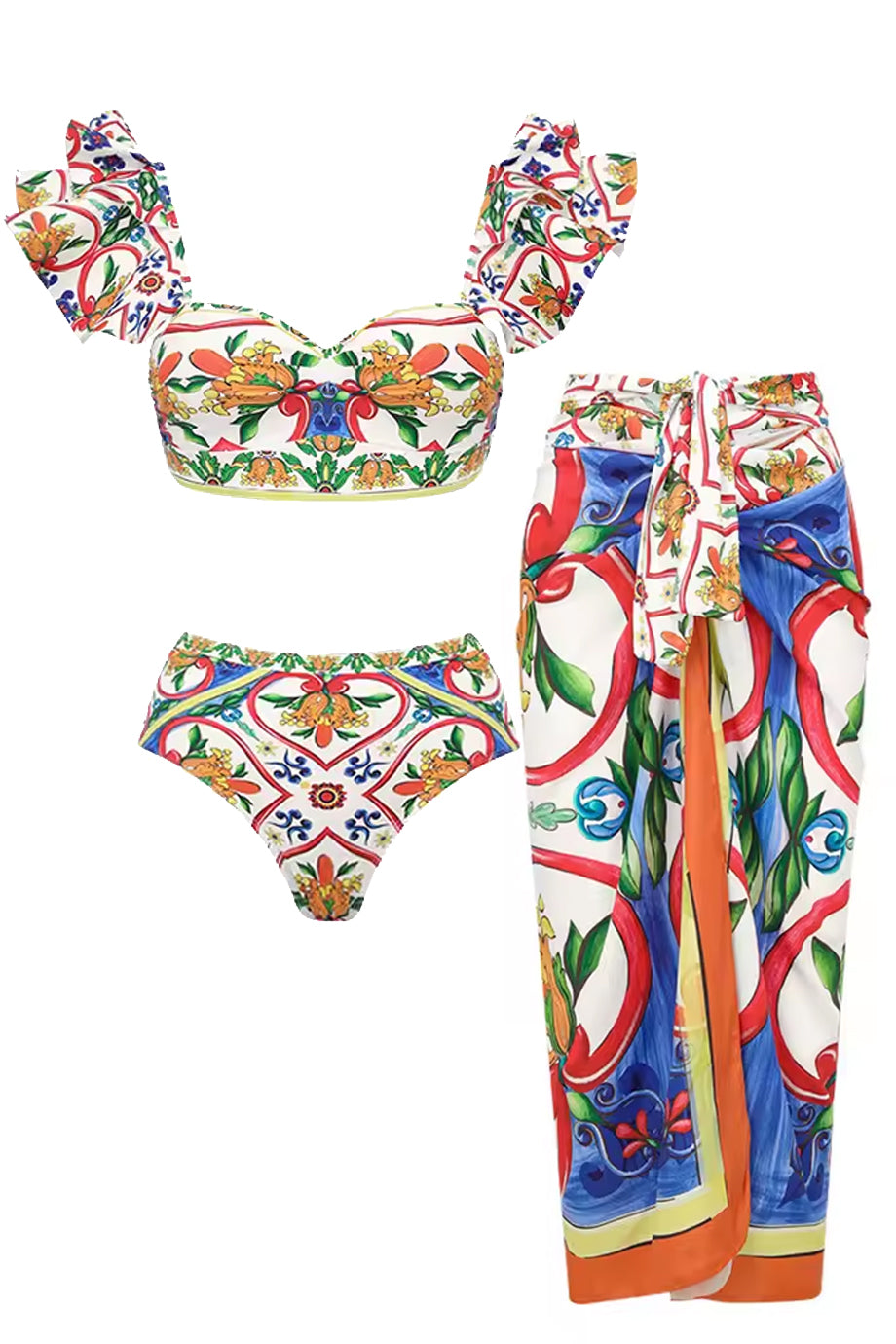 Solaria Viva Μπικίνι Μαγιό και Παρεό Σετ | Μαγιό - Μπικίνι - Swimwear Bikini | Solaria Viva Bikini and Pareo Set