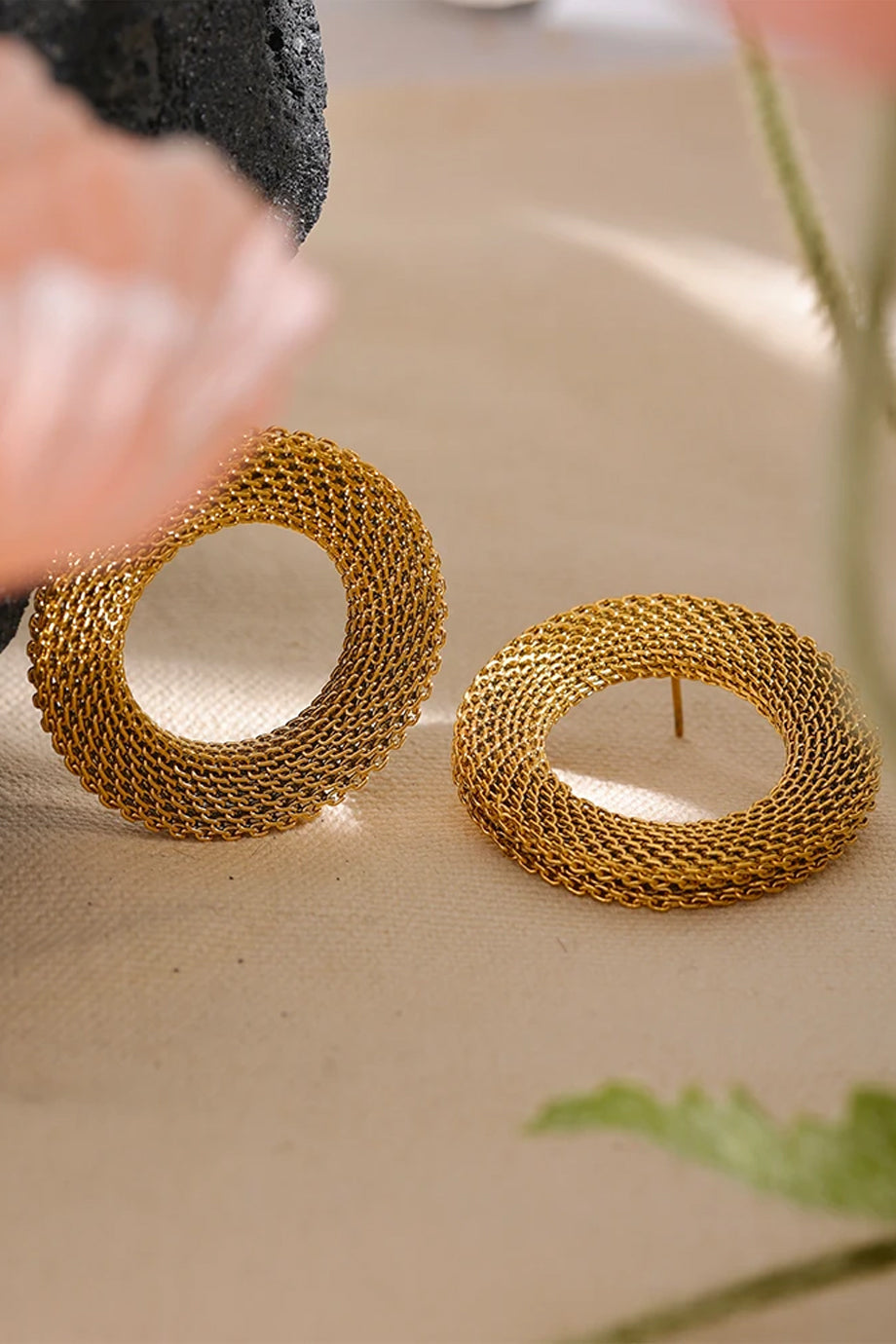 Rusty Χρυσά Σκουλαρίκια Κρίκοι