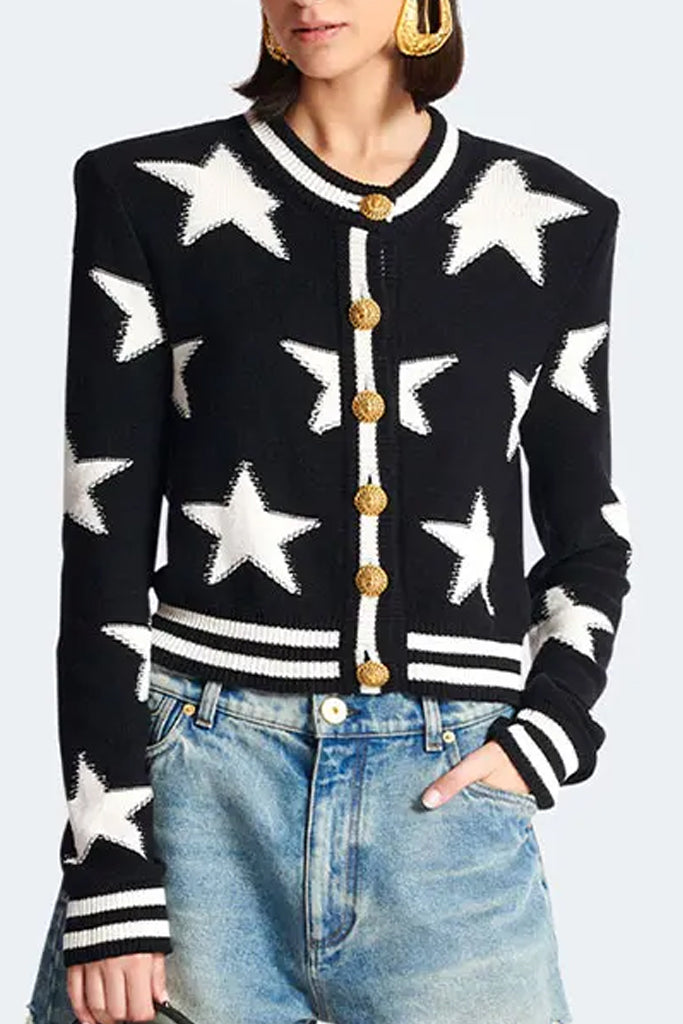 My Stars Πλεκτή Ζακέτα με Αστέρια