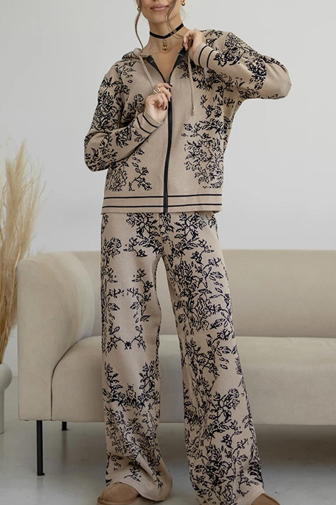 Ensemble veste et pantalon en maille Bertille