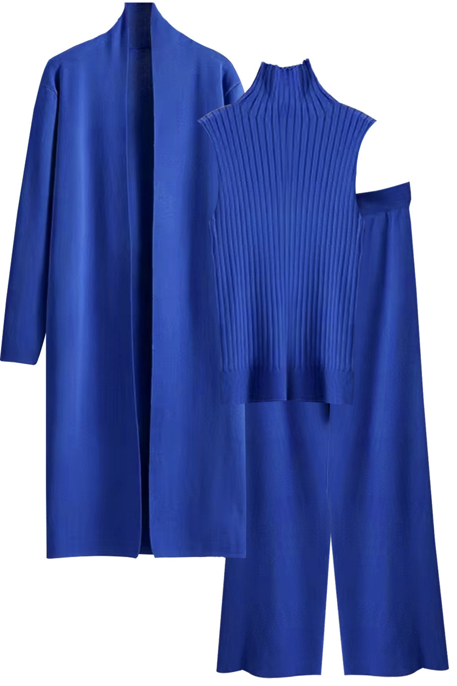 Set aus gestrickter Jacke, Oberteil und Hose von Seraphiel