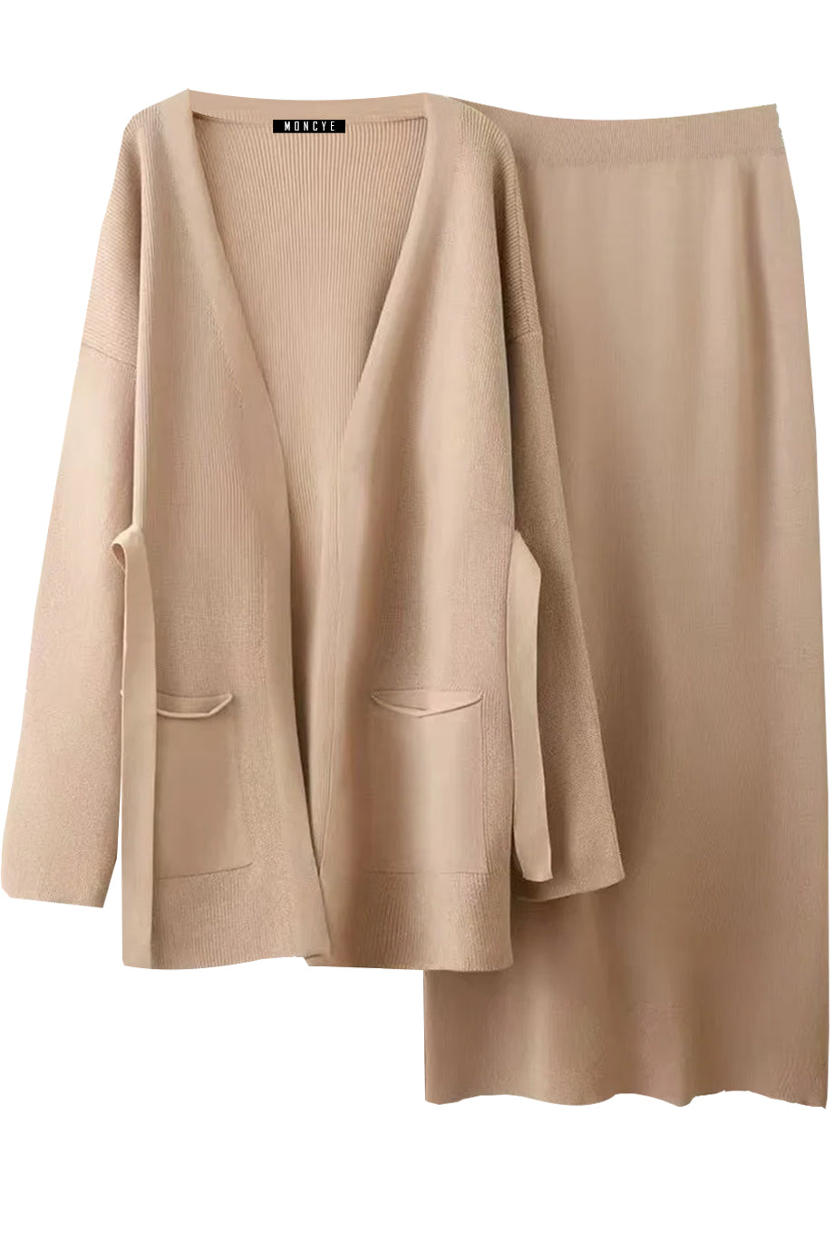 Eliane Knit Set with Cardigan and Skirt