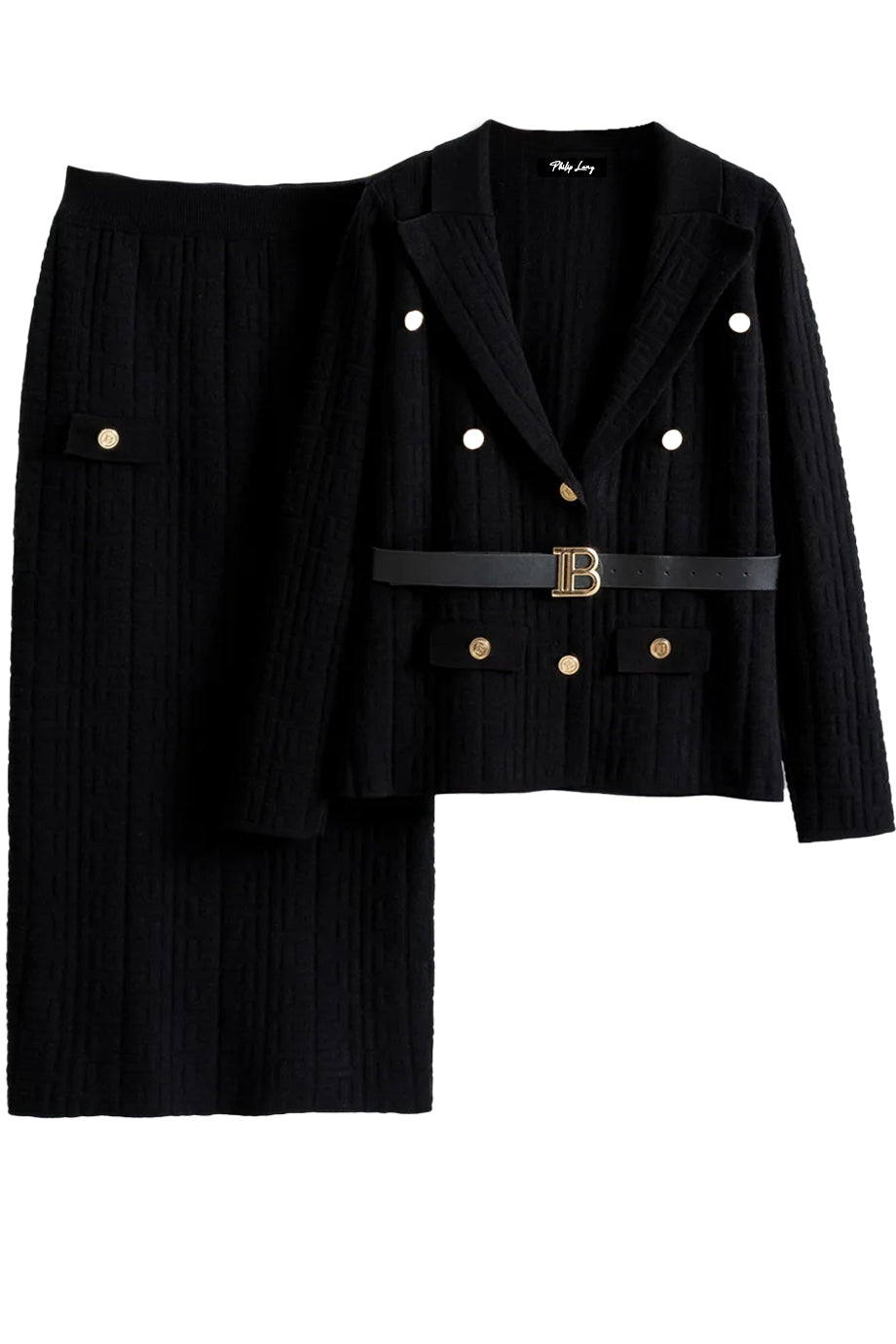 Ismerie Πλεκτό Σετ με Ζακέτα και Φούστα