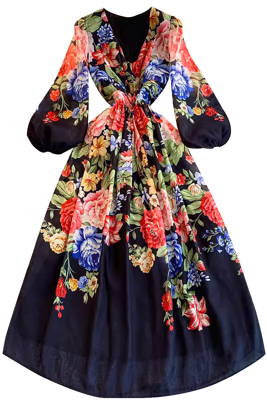 Daisela Πολύχρωμο Φλοράλ Εμπριμέ Φόρεμα