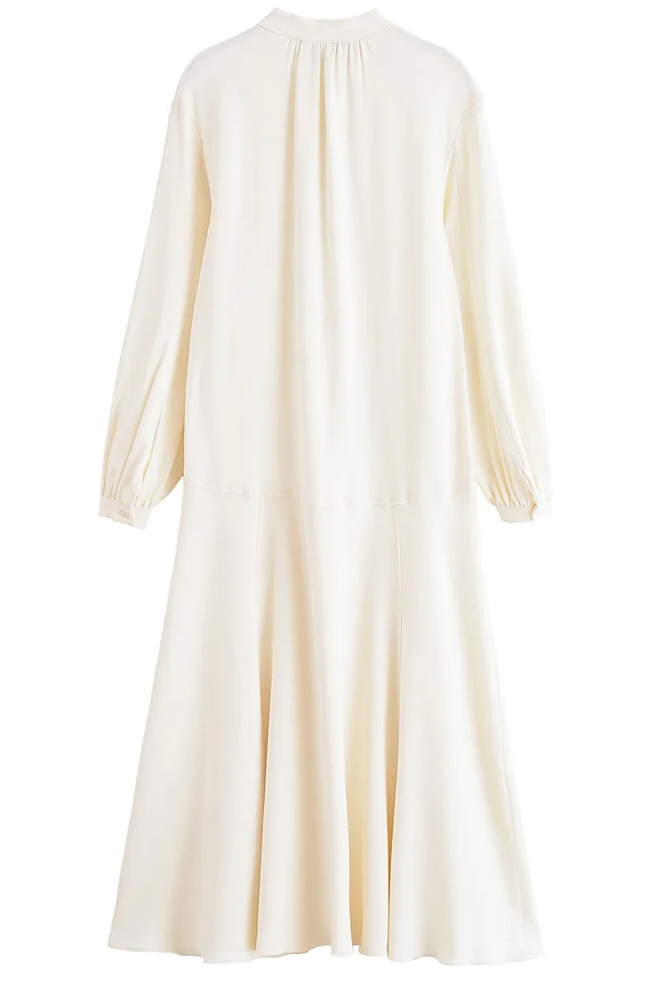 Ecru Μίντι Φόρεμα με Σχέδιο Δεσίματος στο Λαιμό | Φορέματα - Casual Dresses | Ecru Midi Dress with Tie-Neck Detail