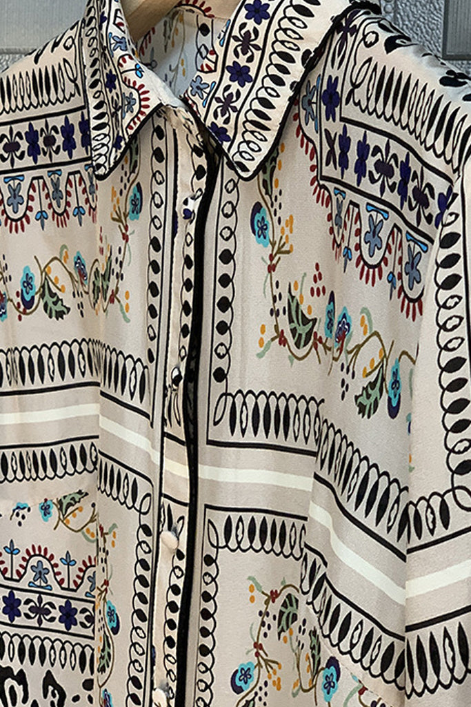 Zolina Εμπριμέ Πουκάμισο με Σχέδια | Γυναικεία Ρούχα - Πουκάμισα | Zolina Multicolor Printed Shirt