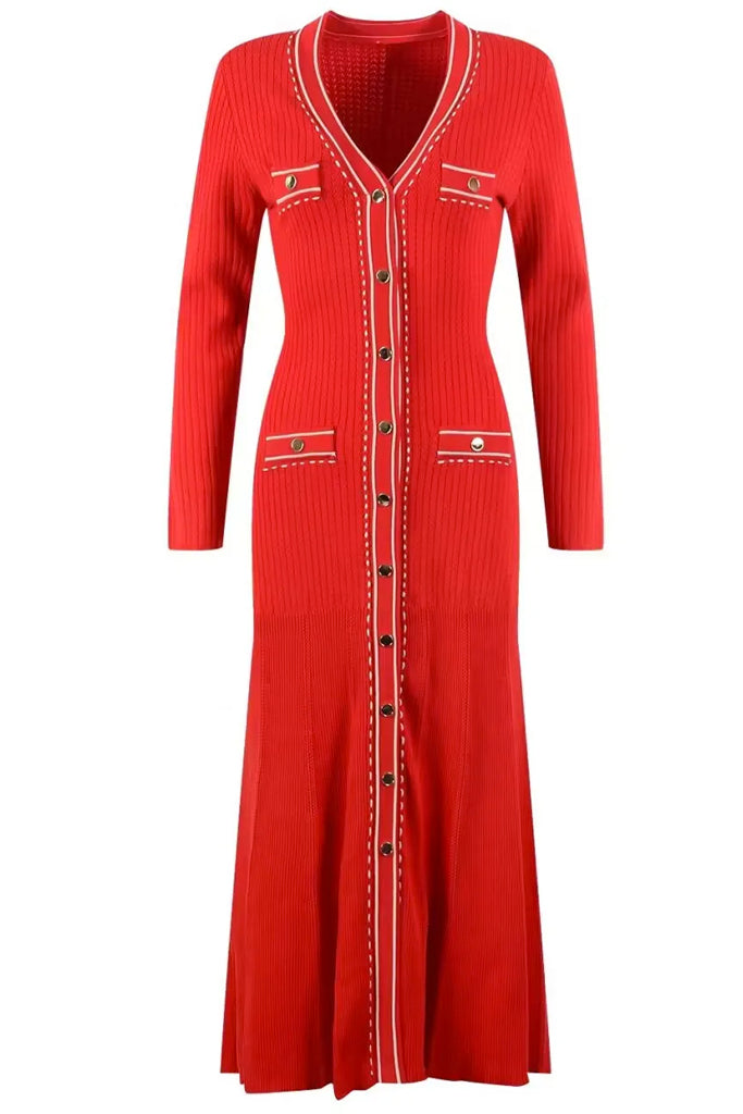 Agoldia Κόκκινο Μακρύ Φόρεμα | Φορέματα - Dresses | Agoldia Red Knit Long Dress