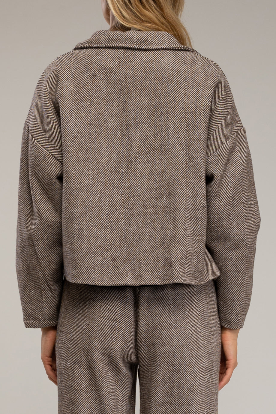 Odianne Μπουφάν με Φερμουάρ | Ζακέτες Μουφάν Cardigans | Odianne Herringbone Jacket with Zip Closure