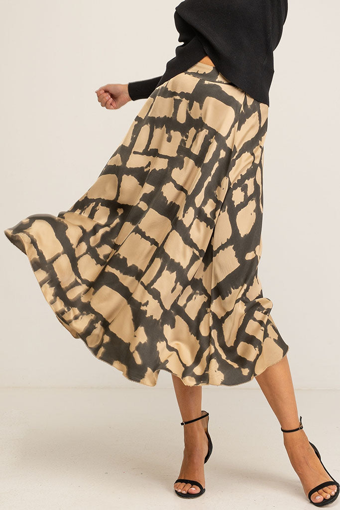 Abra Φούστα Με Σχέδια | Γυναικεία Ρούχα - Φούστες - Σατέν | Abra Patterned Skirt
