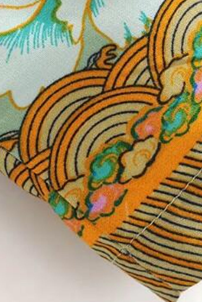 Asahi Kimono Estampado Multicolor en Tonos Vermellón