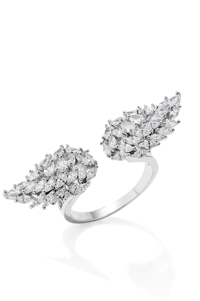 Wings Ασημένιο Δαχτυλίδι με Κρύσταλλα