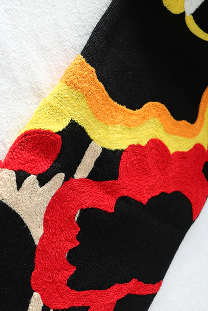 Saronya Μαύρο Πουλόβερ με Σχέδια | Γυναικεία Ρούχα - Μπλούζες - Πουλόβερ - Πλεκτά