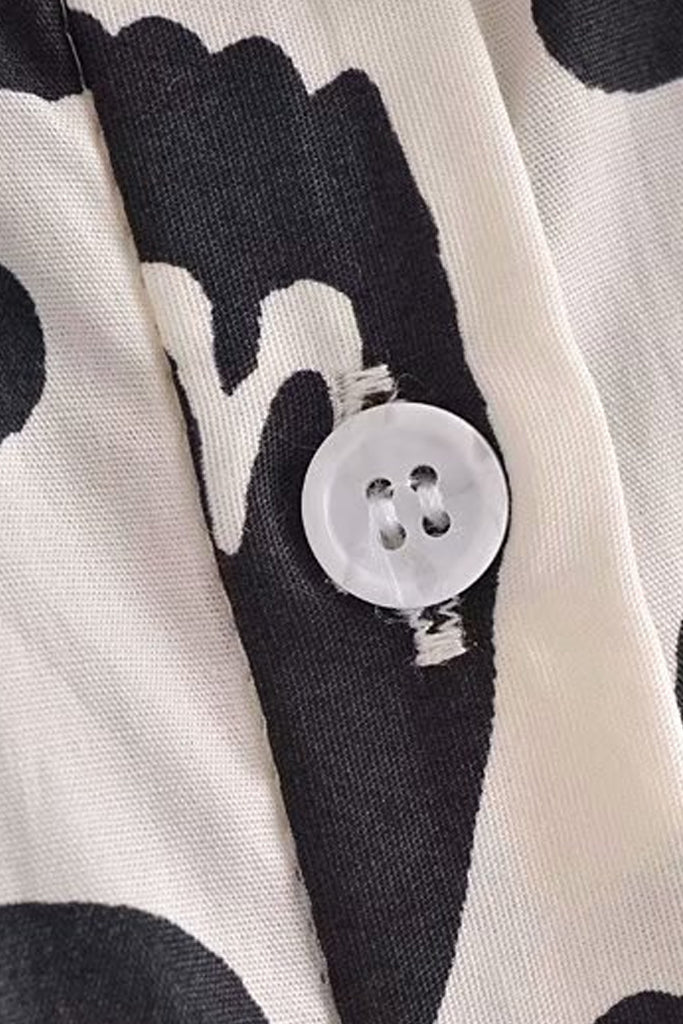 Zahelda Ασπρόμαυρο Φλοράλ Φόρεμα | Γυναικεία Ρούχα - Φορέματα