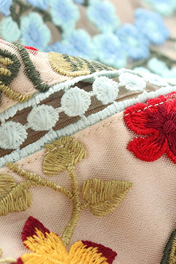 Danica Πολύχρωμο Εμπριμέ Φόρεμα με Δαντέλα και Τούλι | Γυναικεία Φορέματα