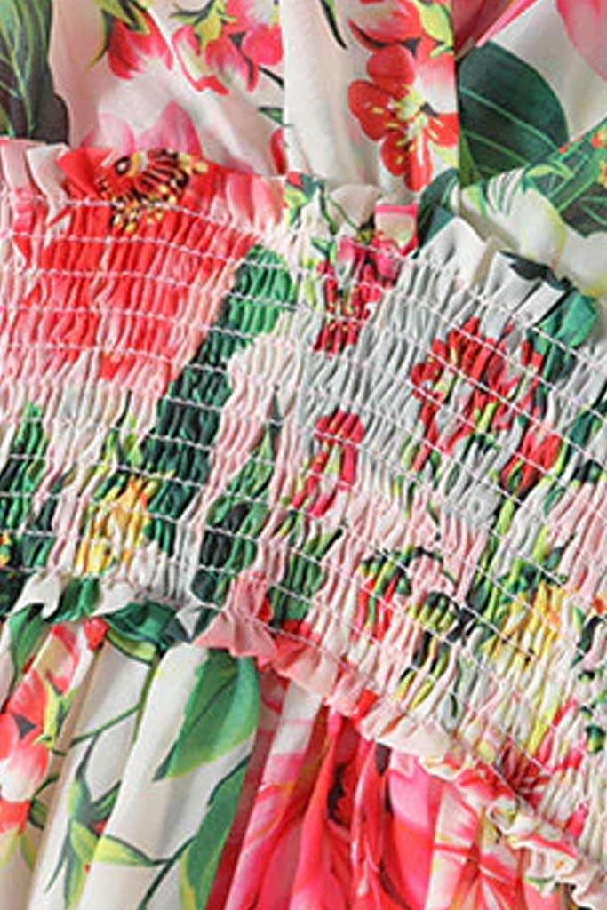 Gerbera Πολύχρωμο Εμπριμέ Φλοράλ Μακρύ Φόρεμα | Γυναικεία Ρούχα - Φορέματα