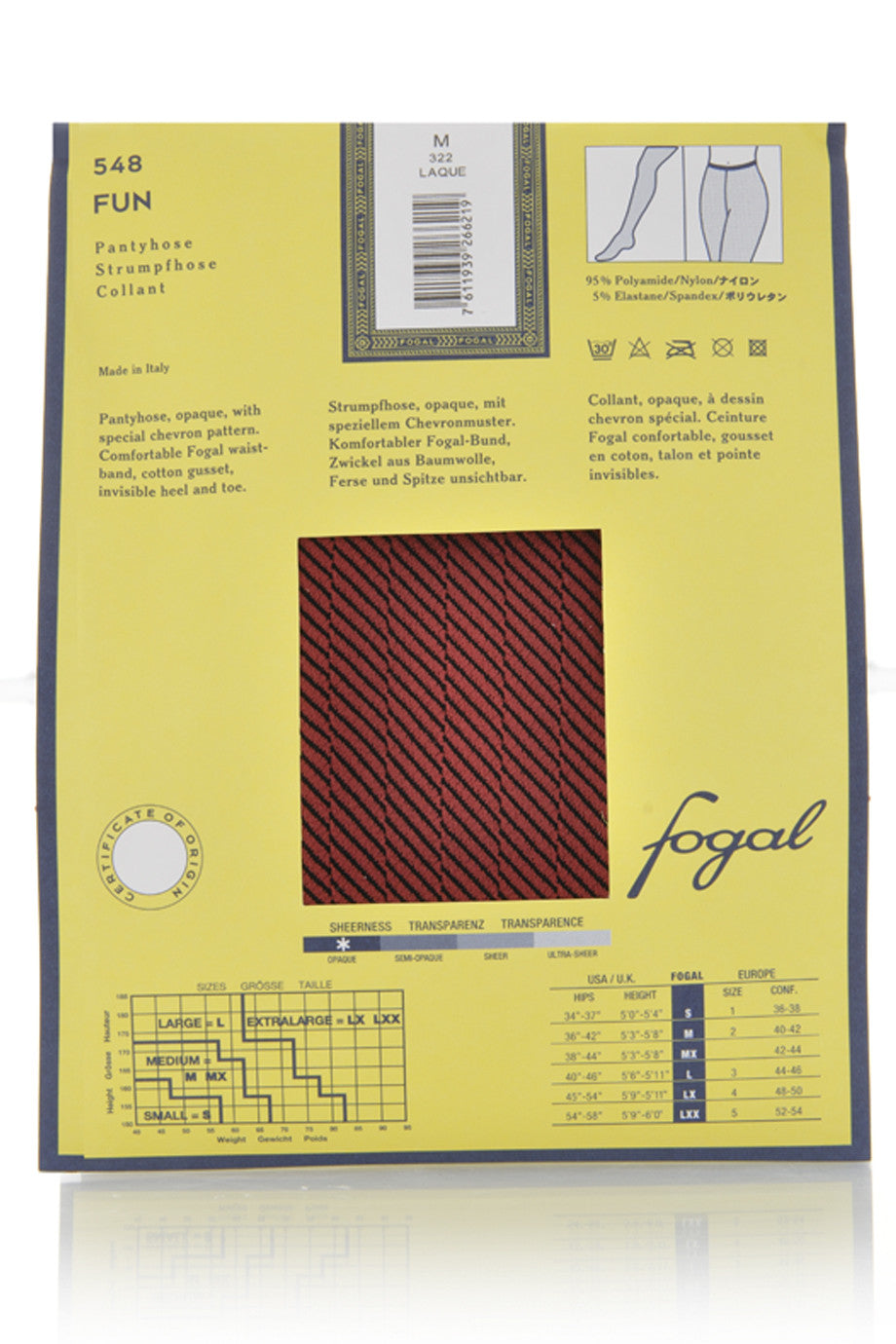 FOGAL 548 FUN Μπορντό Κόκκινο Καλσόν 322 Laque