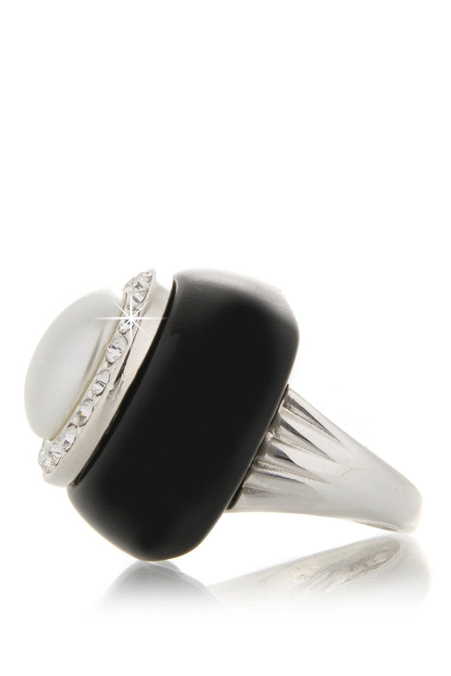 Μαύρο Δαχτυλίδι με Πέρλα - Kenneth Jay Lane | Κοσμήματα