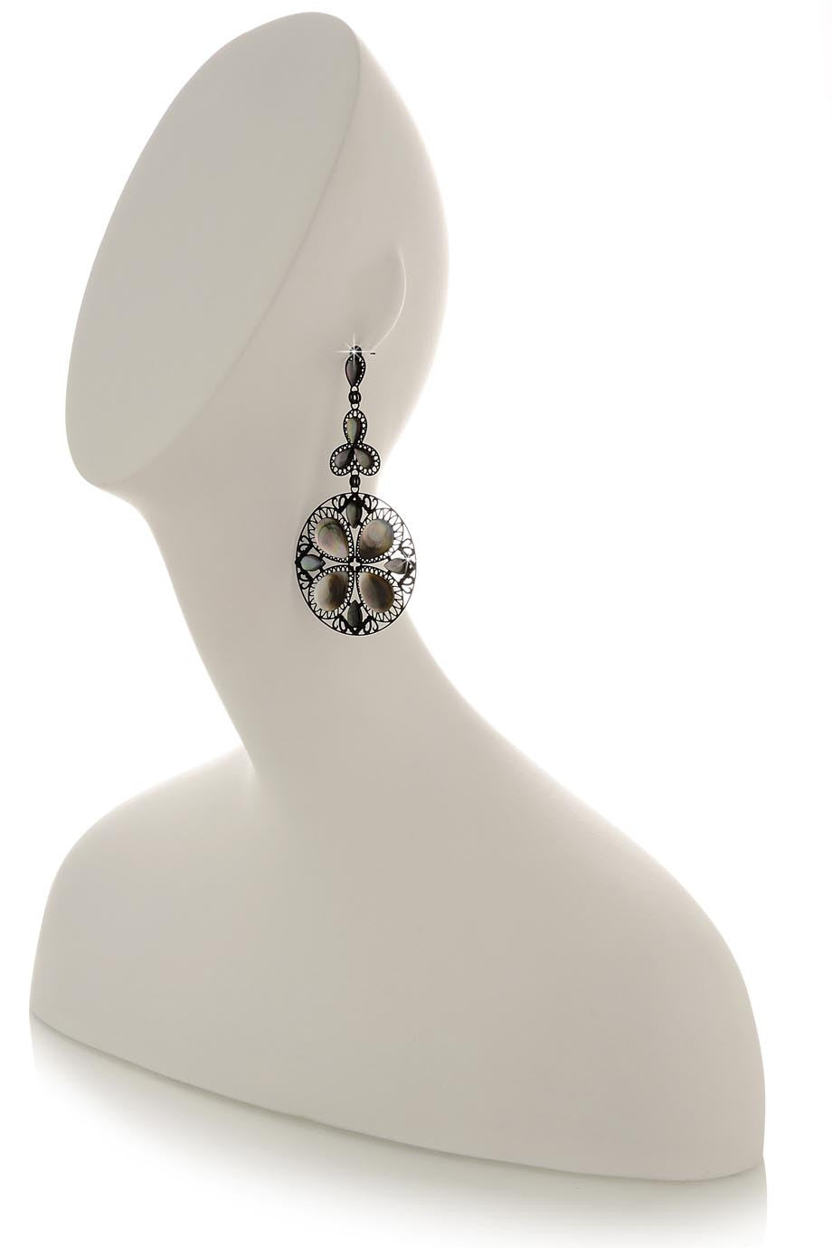 Aline Σκουλαρίκια με Κρύσταλλα και Φίλτνισι | Σκουλαρίκια - Κοσμήματα - Earrings | Aline Long Crystal Earrings