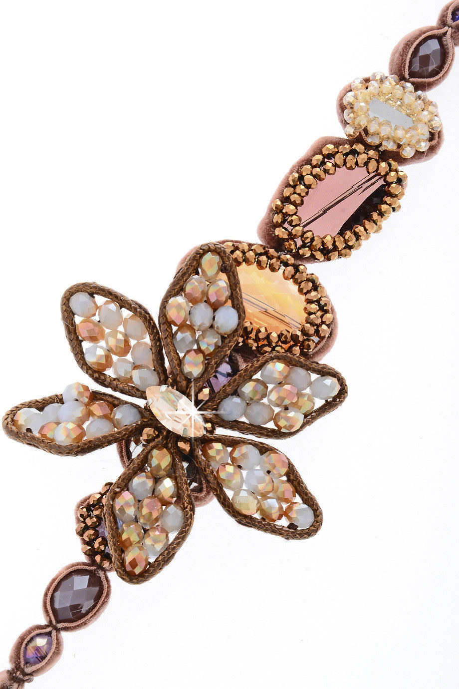 Καφέ Βραχιόλι με Κρύσταλλα και Χάντρες - Vanity Her | Κοσμήματα