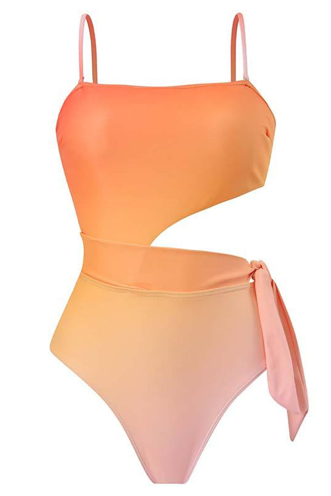 Kerfy Σομόν Ροζ Εμπριμέ Ολόσωμο Μαγιό με Παρεό | Γυναικεία Μαγιό Παρεό - Ολόσωμα  - Swimwear | Kerfy Salmon Pink Floral Printed One Piece Swimsuit with Pareo Set