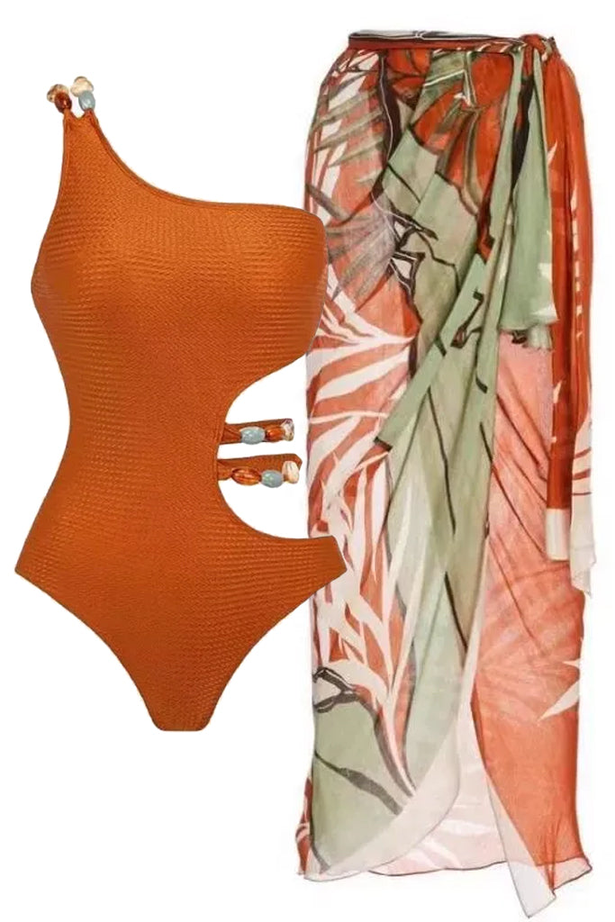 Taliana Ολόσωμο Μαγιό και Παρεό | Γυναικεία Μαγιό Παρεό - Ολόσωμα  - Swimwear | Taliana Printed One Piece Swimsuit with Pareo Set