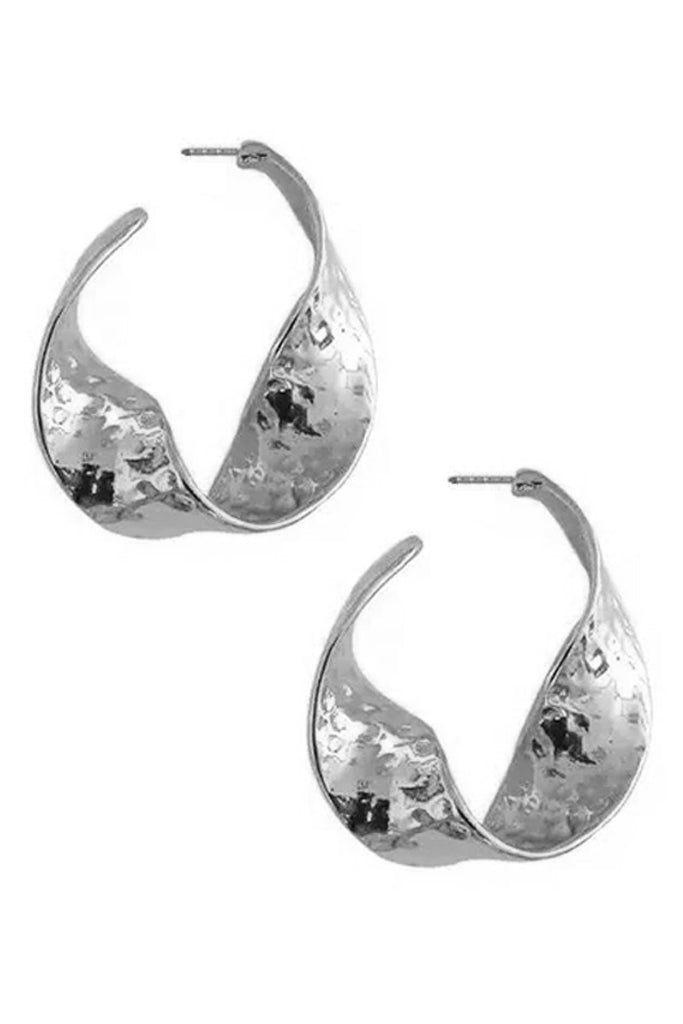 Danity Ασημί Σκουλαρίκια Κρίκοι | Κοσμήματα - Σκουλαρίκια | Danity Silver Swirl Hoop Earrings