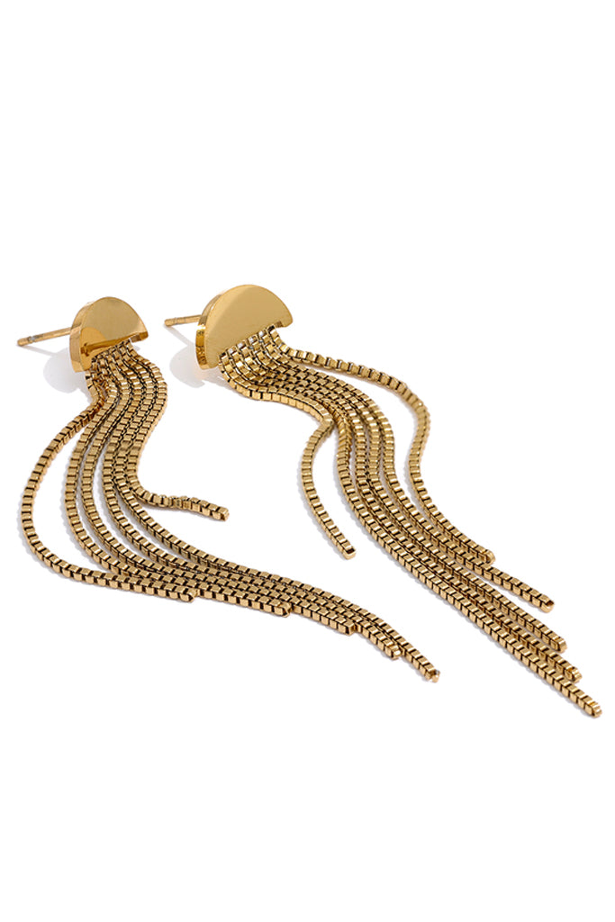 Saffy Χρυσά Σκουλαρίκια με Αλυσίδες | Κοσμήματα - Σκουλαρίκια | Saffy Gold Earrings with Chains