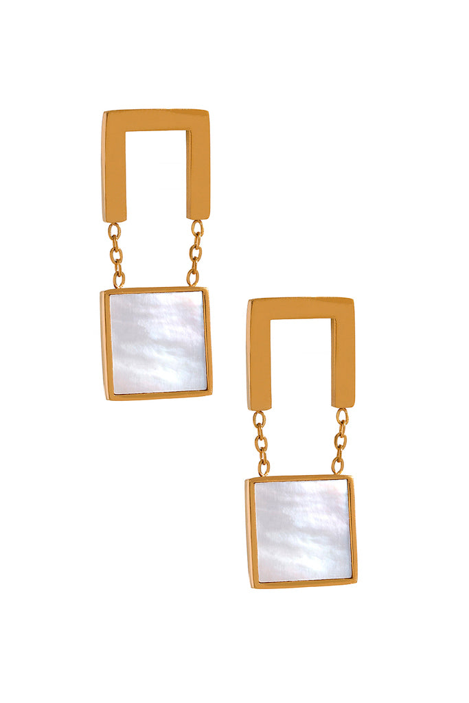 Danaty Χρυσά Σκουλαρίκια με Φίλντισι | Κοσμήματα -  Σκουλαρίκια | Danaty Gold Earrings with Natural Shell