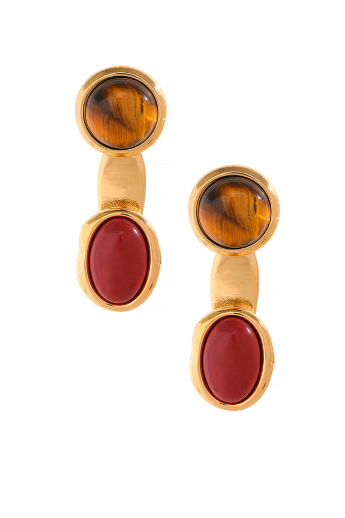 Sadie Χρυσά Σκουλαρίκια με Φυσικούς Λίθους | Κοσμήματα - Σκουλαρίκια | Sadie Gold Earrings with Natural Stones