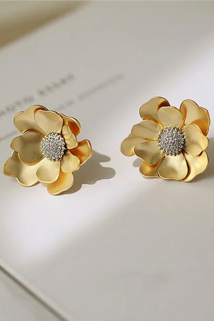Heria Χρυσά Σκουλαρίκια Λουλούδι | Κοσμήματα Σκουλαρίκια | Heria Gold Flower Earrings