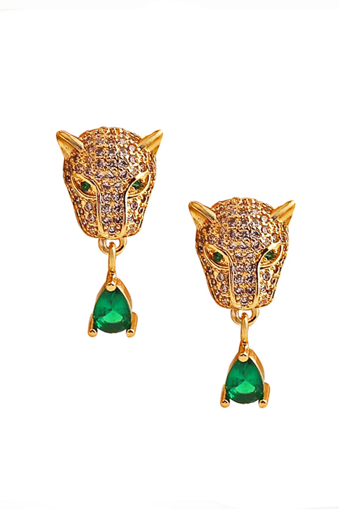 Samira Χρυσά Σκουλαρίκια Λεοπάρδαλη με Κρύσταλλα | Κοσμήματα - Σκουλαρίκια | Samira Gold Leopard Crystal Earrings