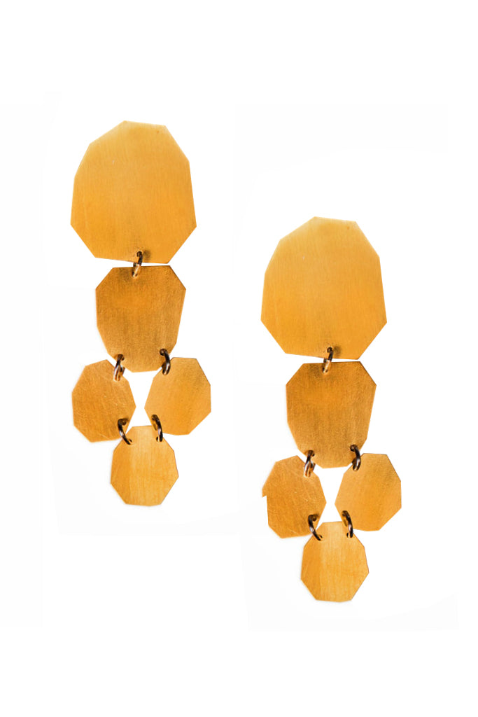 Blox Χρυσά Μακριά Σκουλαρίκια | Σκουλαρίκια Earrings | Blox Gold Long Pierced Earrings