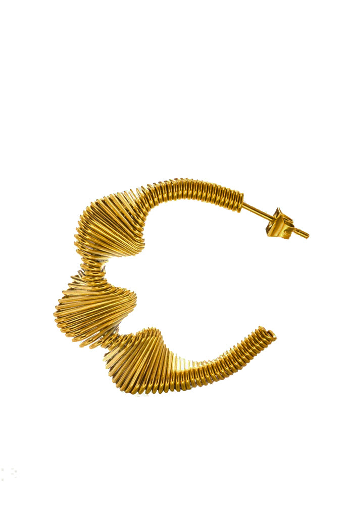 Dunia Χρυσά Σκουλαρίκια Κρίκοι | Σκουλαρίκια Earrings | Dunia Gold Spiral Hoops