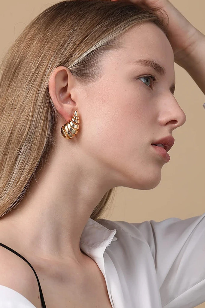 Teardrop Swirl Χρυσά Σκουλαρίκια | Κοσμήματα - Σκουλαρίκια Jewelry | Teardrop Swirl Gold Earrings