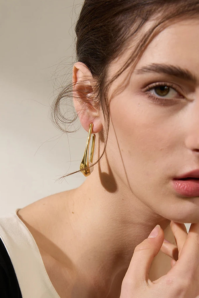 Anima Χρυσά Σκουλαρίκια Κρίκοι με Πέρλες | Σκουλαρίκια - Κρίκοι | Anima Gold Hoop Pearl Earrings