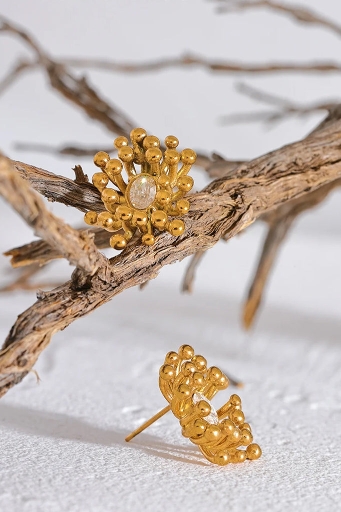 Spathia Σκουλαρίκια με Κρύσταλλο | Κοσμήματα - Σκουλαρίκια Jewelry | Spathia Gold Crystal Earrings