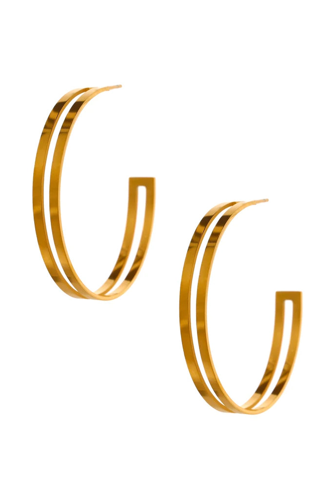 Ares Χρυσά Σκουλαρίκια Κρίκοι | Κοσμήματα - Σκουλαρίκια Jewelry | Ares Gold Hoop Earrings