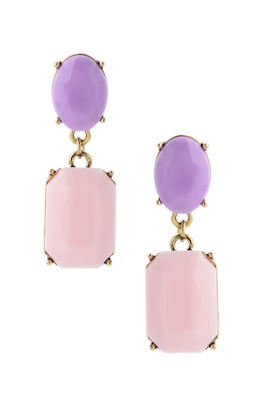 Sasha Σκουλαρίκια με Ροζ και Μωβ Κρύσταλλα | Σκουλαρίκια - Earrings | Sasha Purple and Pink Crystal Drop Earrings