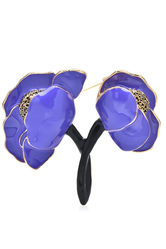 Pansy Purple Flower Brooch