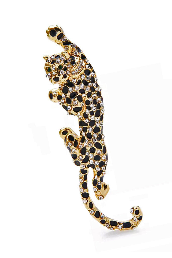 Leo Καρφίτσα Λεοπάρδαλη με Κρύσταλλα | Καρφίτσες Pins Brooches | Leo Gold Leopard Brooch with Crystals
