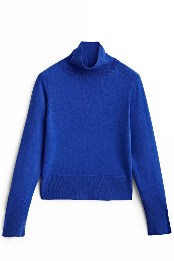 Ellerie Μπλε Πουλόβερ με Ζιβάγκο | Γυναικεία Ρούχα - Πουλόβερ Πλεκτά Moncye Ellerie Blue Turtleneck Sweater Knitwear