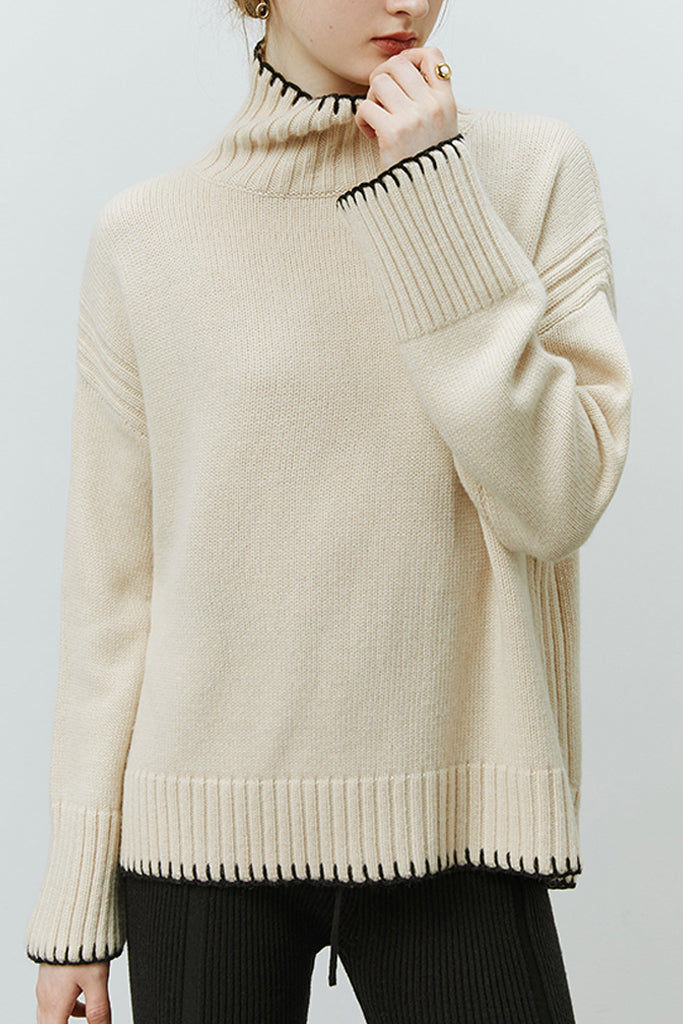 Carty Assymetrical Turtleneck Sweater 