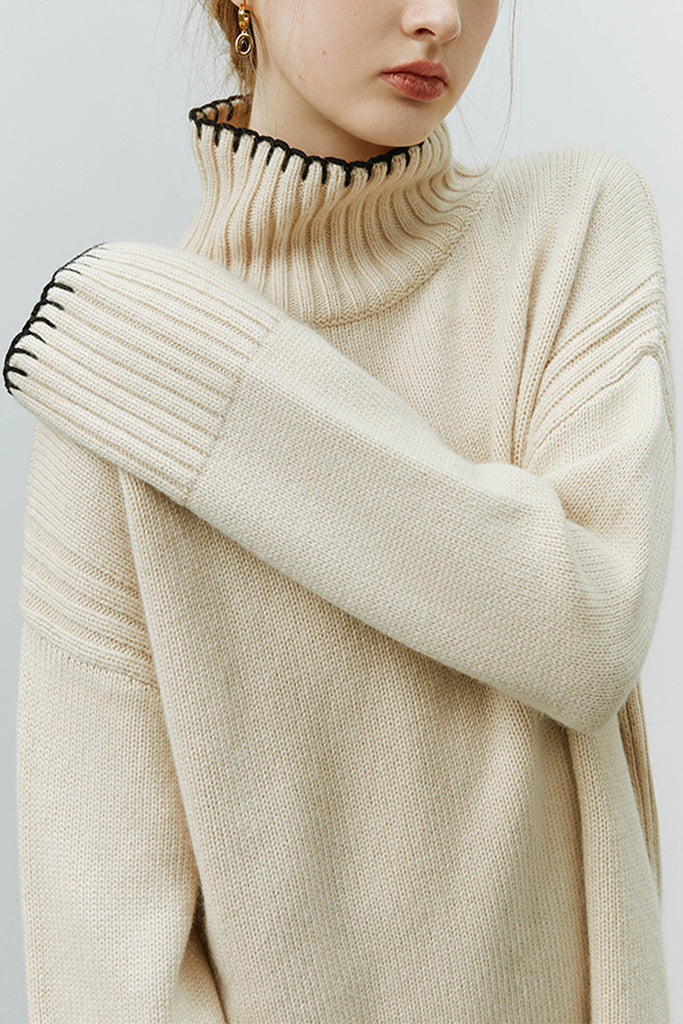 Carty Assymetrical Turtleneck Sweater 