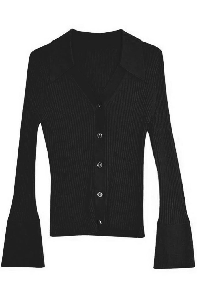 Stetson Μαύρο Πλεκτό Τοπ με Μακριά Μανίκια | Γυναικεία Ρούχα - Πουλόβερ Πλεκτά Moncye | Stetson Black Knit Top with Long Sleeves