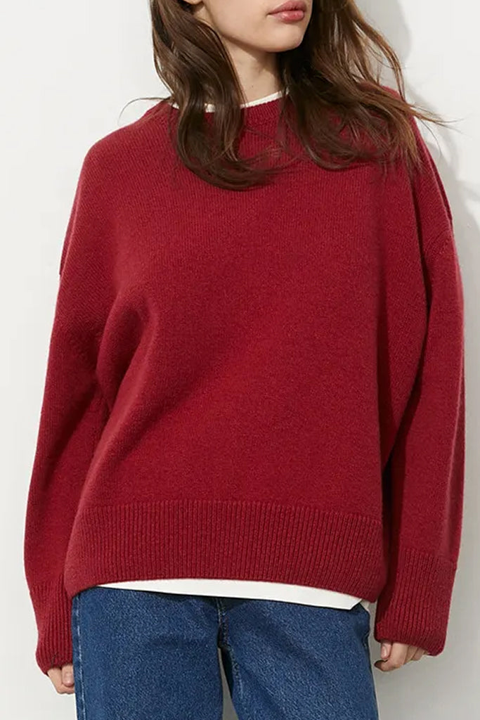 Glacier Κόκκινο Oversized Πουλόβερ | Γυναικεία Ρούχα - Πουλόβερ Πλεκτά | Glacier Red Oversized Sweater