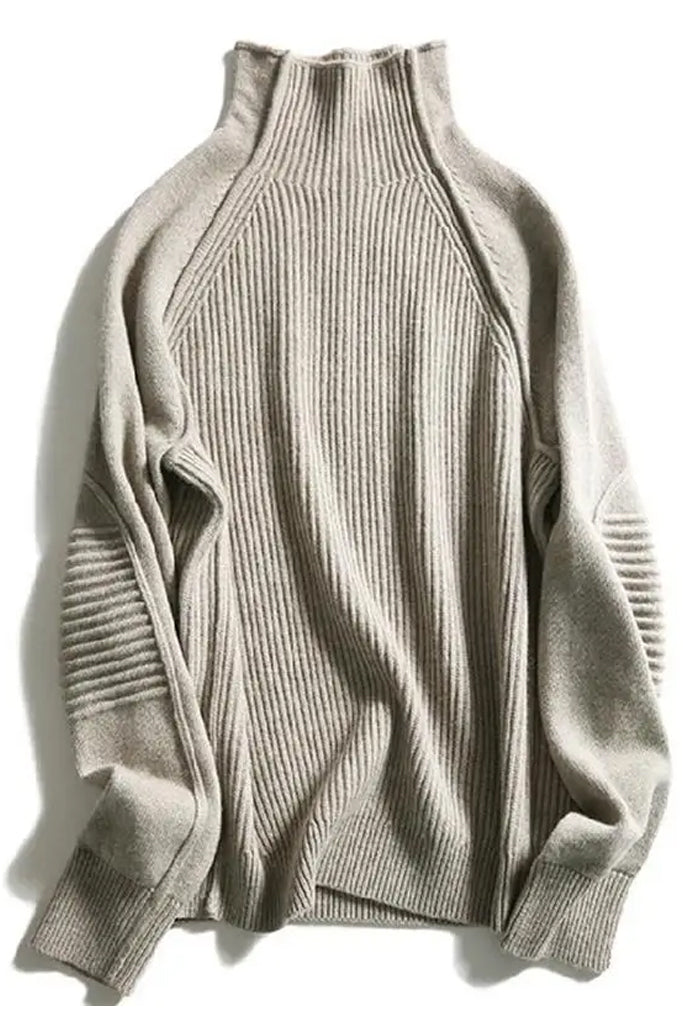 Erdina Γκρι Πουλόβερ με Ζιβάγκο | Γυναικεία Ρούχα - Πουλόβερ Πλεκτά | Erdina Grey Turtleneck Sweater