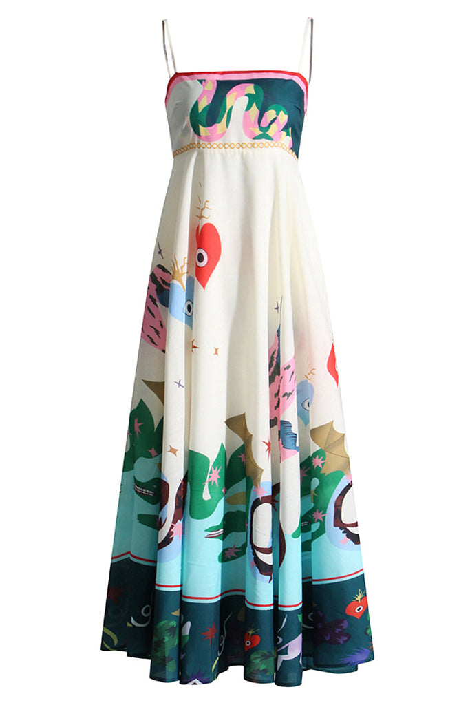 Acqua Life Εμπριμέ Φόρεμα με Τιράντες | Γυναικεία Ρούχα - Φορέματα  | Acqua Life Printed Sleeveless Dress