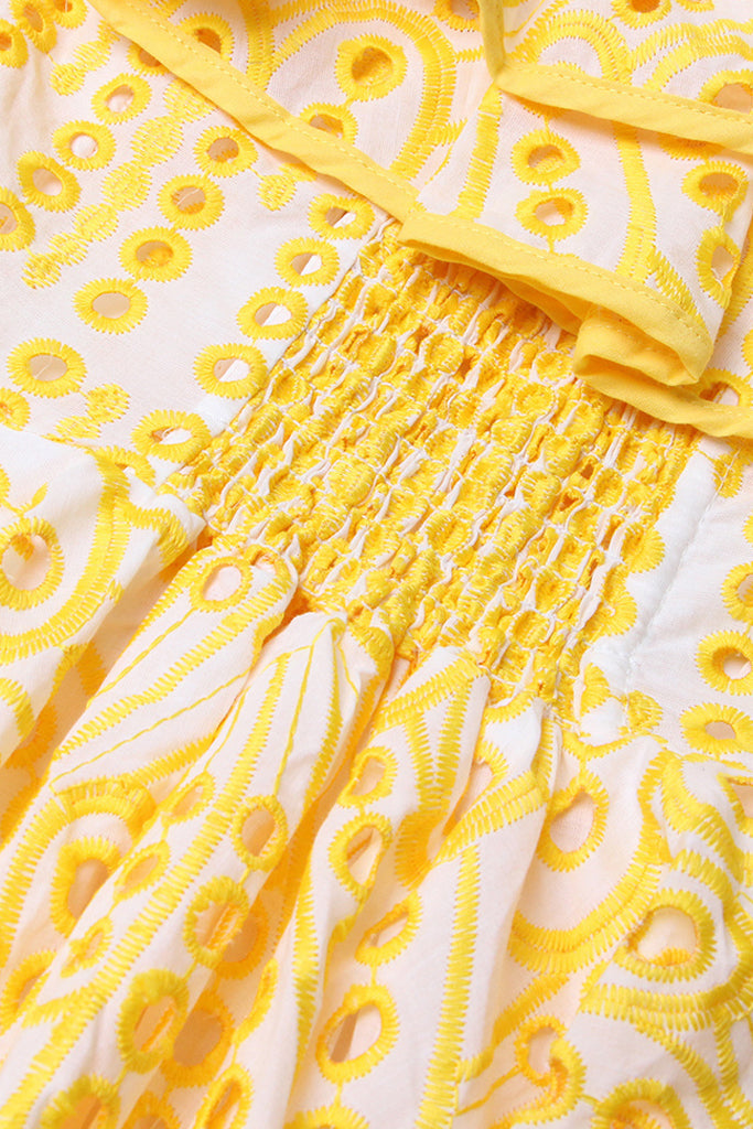 Canaria Κίτρινο Φόρεμα με Βολάν | Γυναικεία Ρούχα - Φορέματα Canaria Canaria Yellow Off-the shoulder Dress